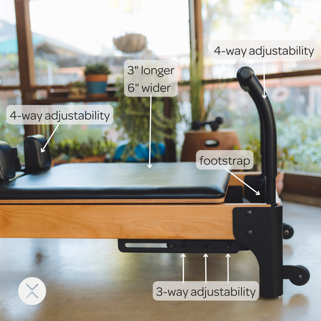 See the 48 different positions you can adjust Flexia Smart Reformer to fit your height